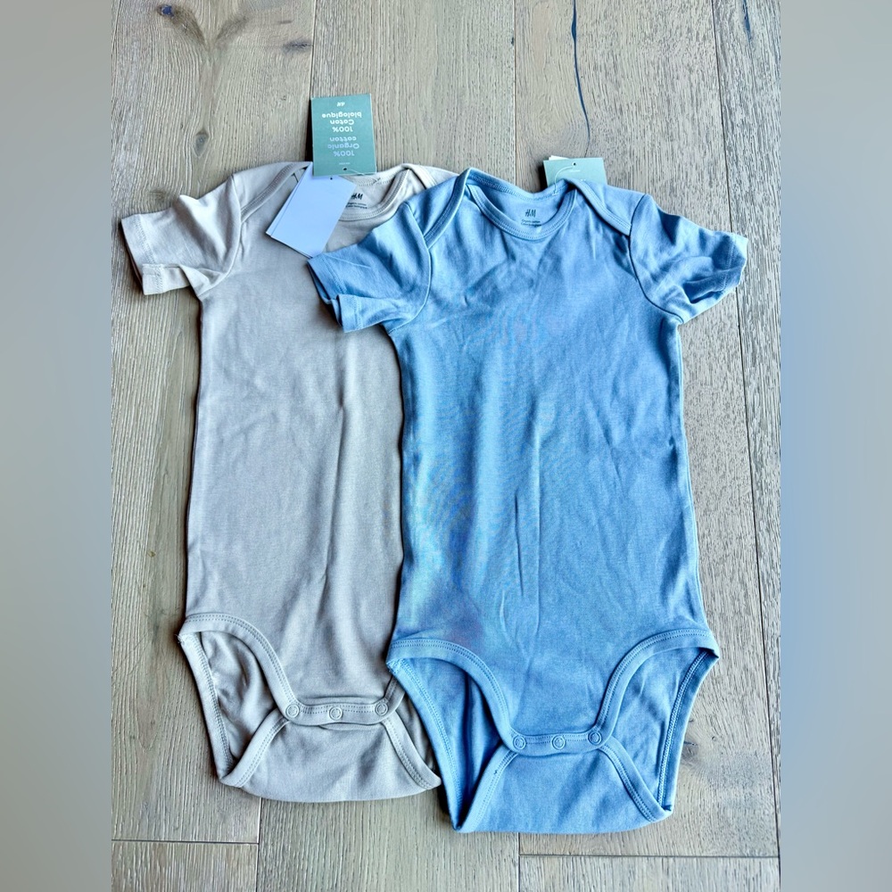 NWT H&M Blue and Cream Kids Two Piece Organic Cotton
